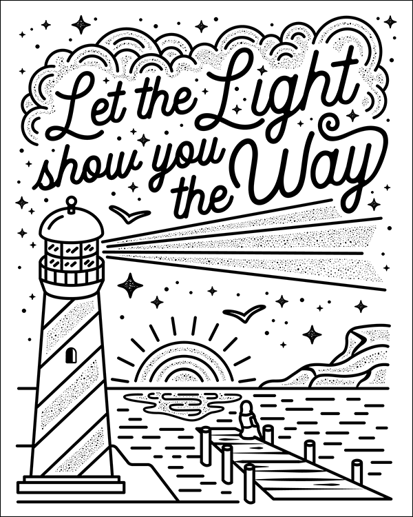 lighthouse monoline illustration art