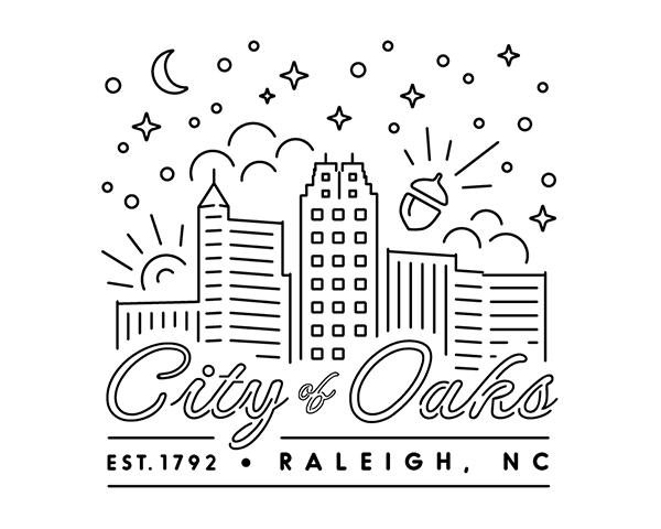 raleigh nc city of oaks logo design