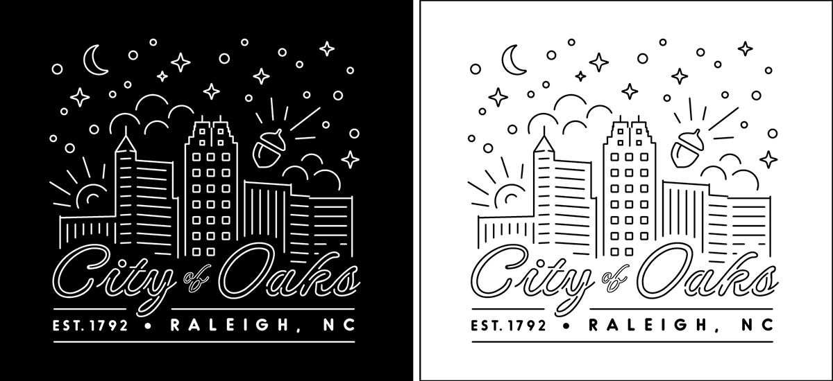 raleigh nc city of oaks logo design