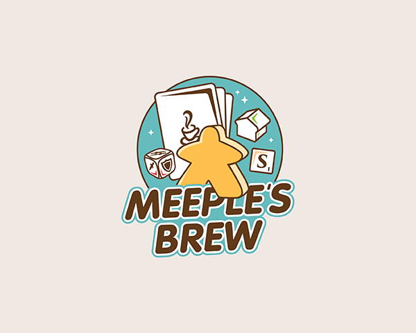 Meeple’s Brew Board Game Cafe Logo Design