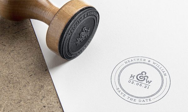 wedding stamp logo premade