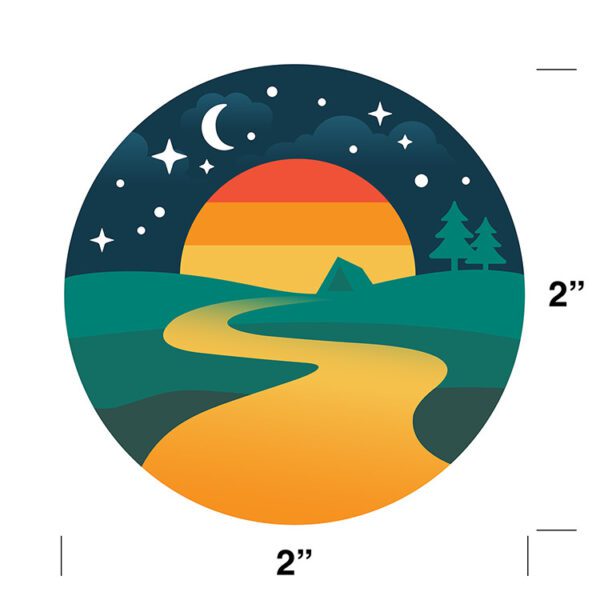 moonlight camping sticker